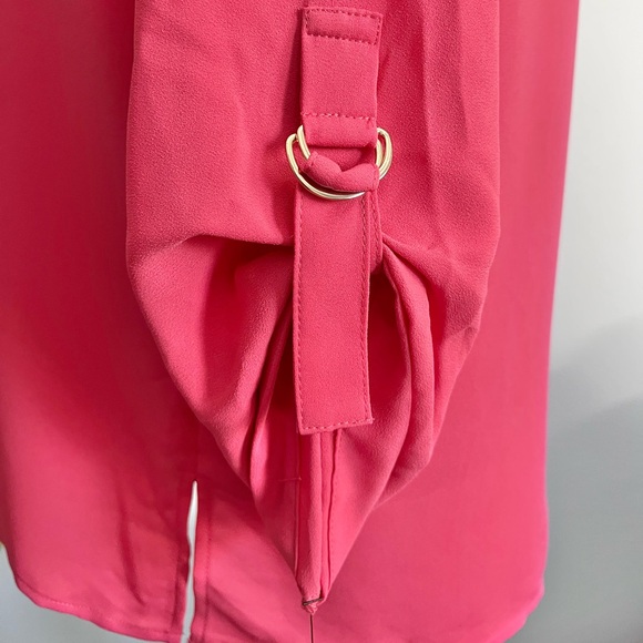Jones New York Women's Jasper Roll-Cuff Blouse Guava Pink Size XS - Picture 6 of 12